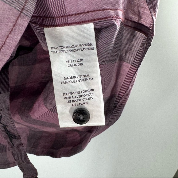 Travis Mathew Stretch Purple Button Down Men’s Short Sleeve Size M - Picture 5 of 7